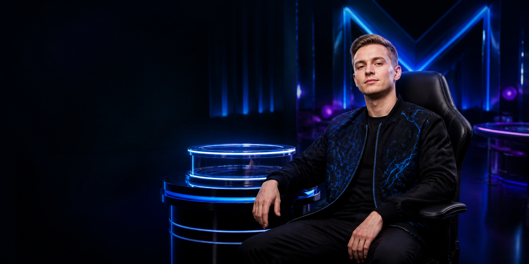 Фиолетовый баннер Mellstroy Casino с белым котом